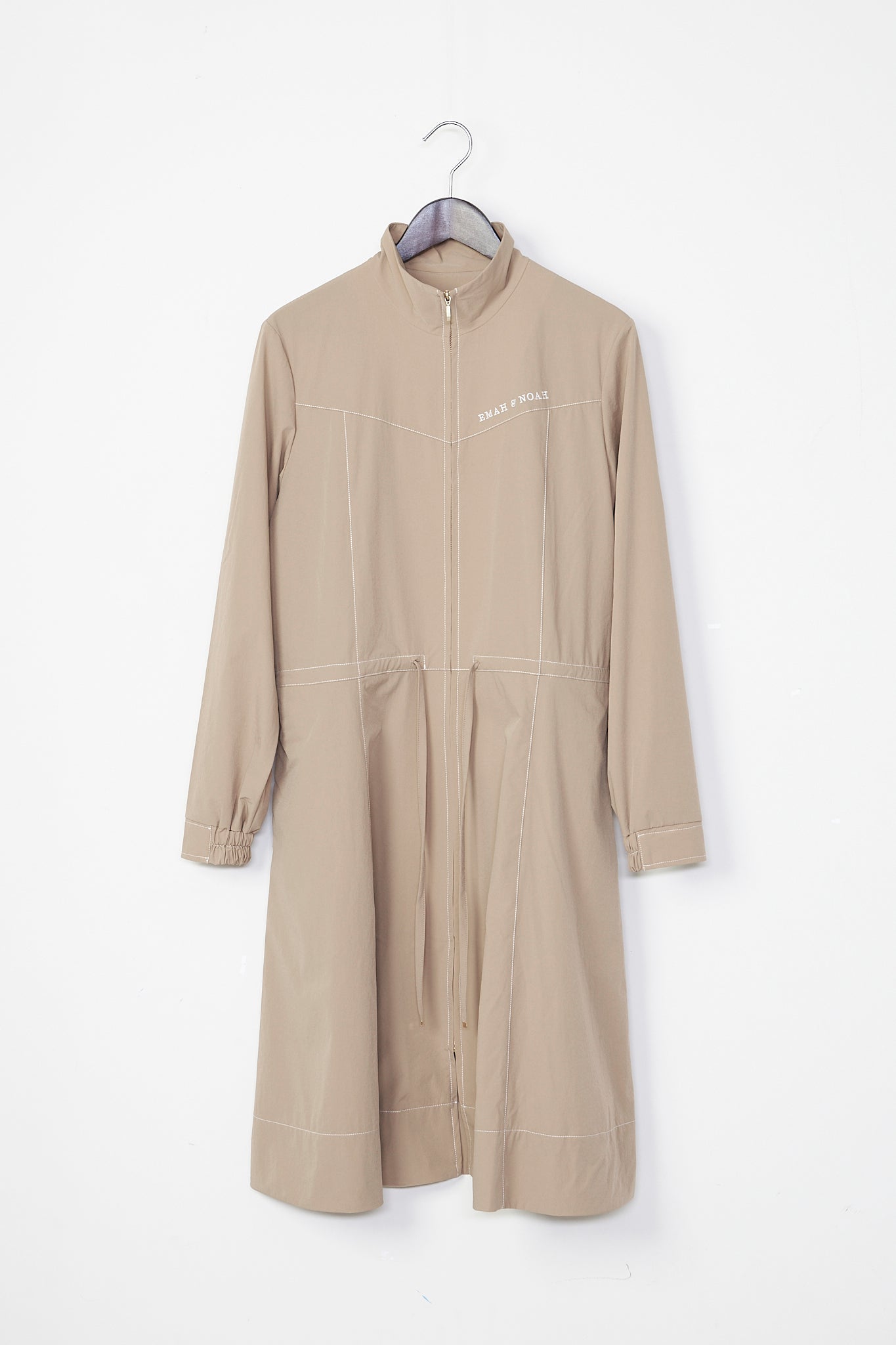 ステッチコートドレス ロング / ベージュ