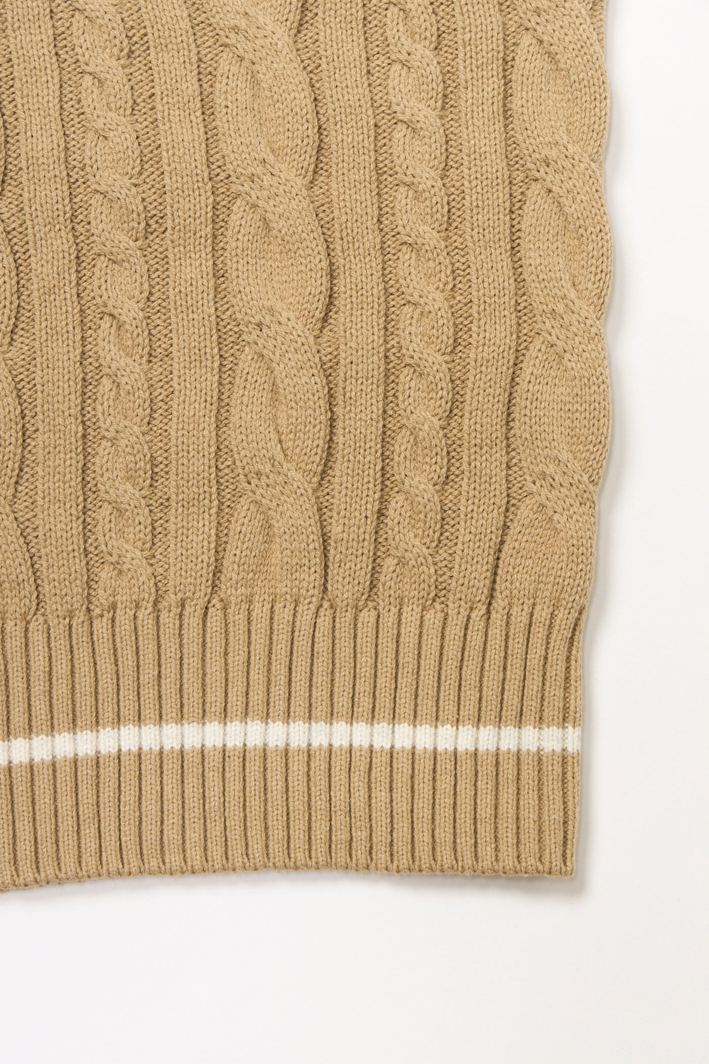 バイカラーラインニットベスト/ベージュ