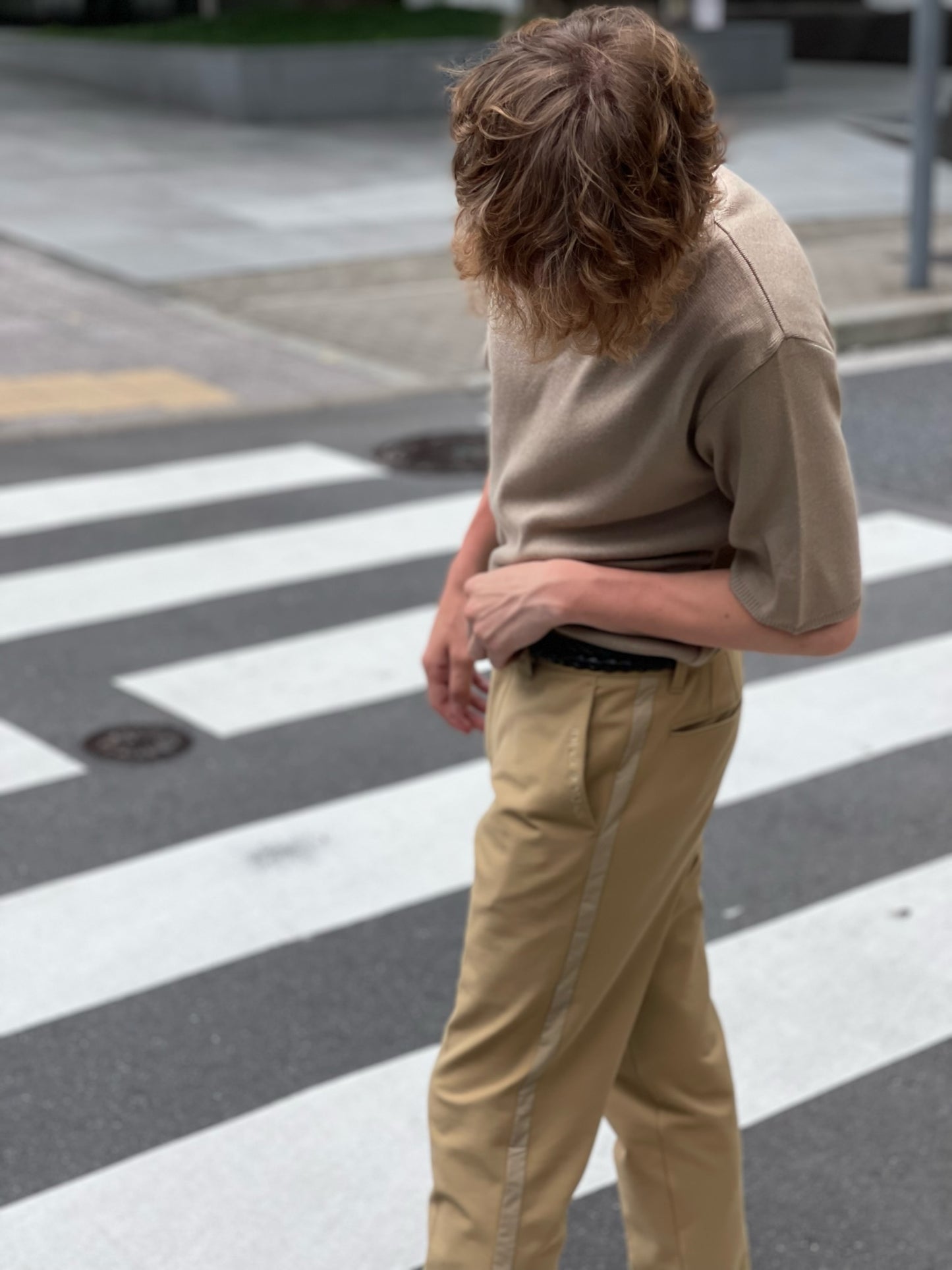 サイドラインパンツ / ベージュ