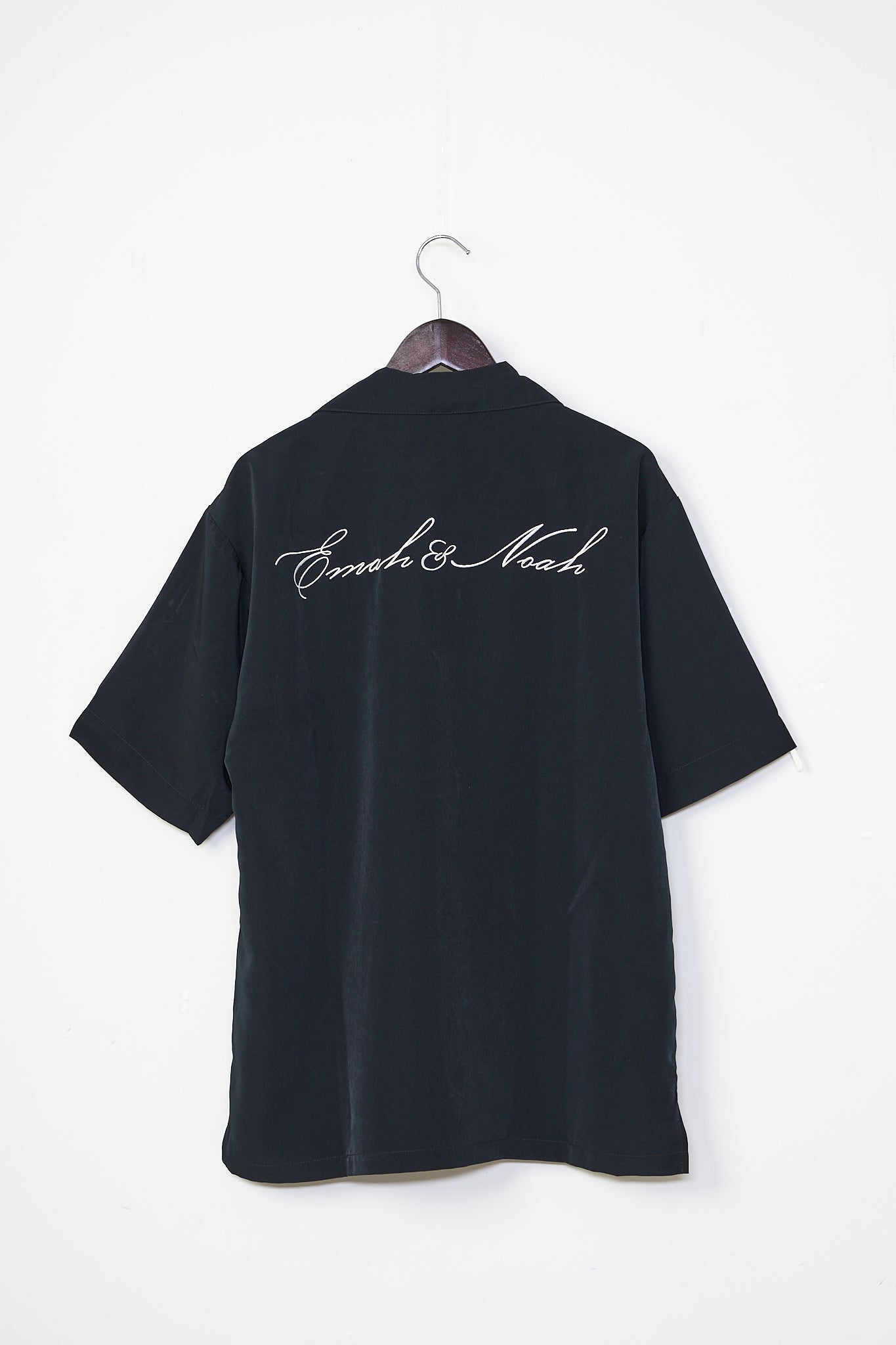 EMAH&NOAH エンブロイダリー オープンカラーシャツ / ブラック